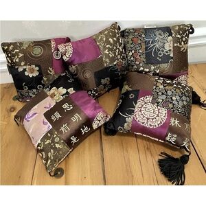 PIER 1 ~ 5 Shanghai Royal Chinese Patchwork Small Throw Pillows Vintage